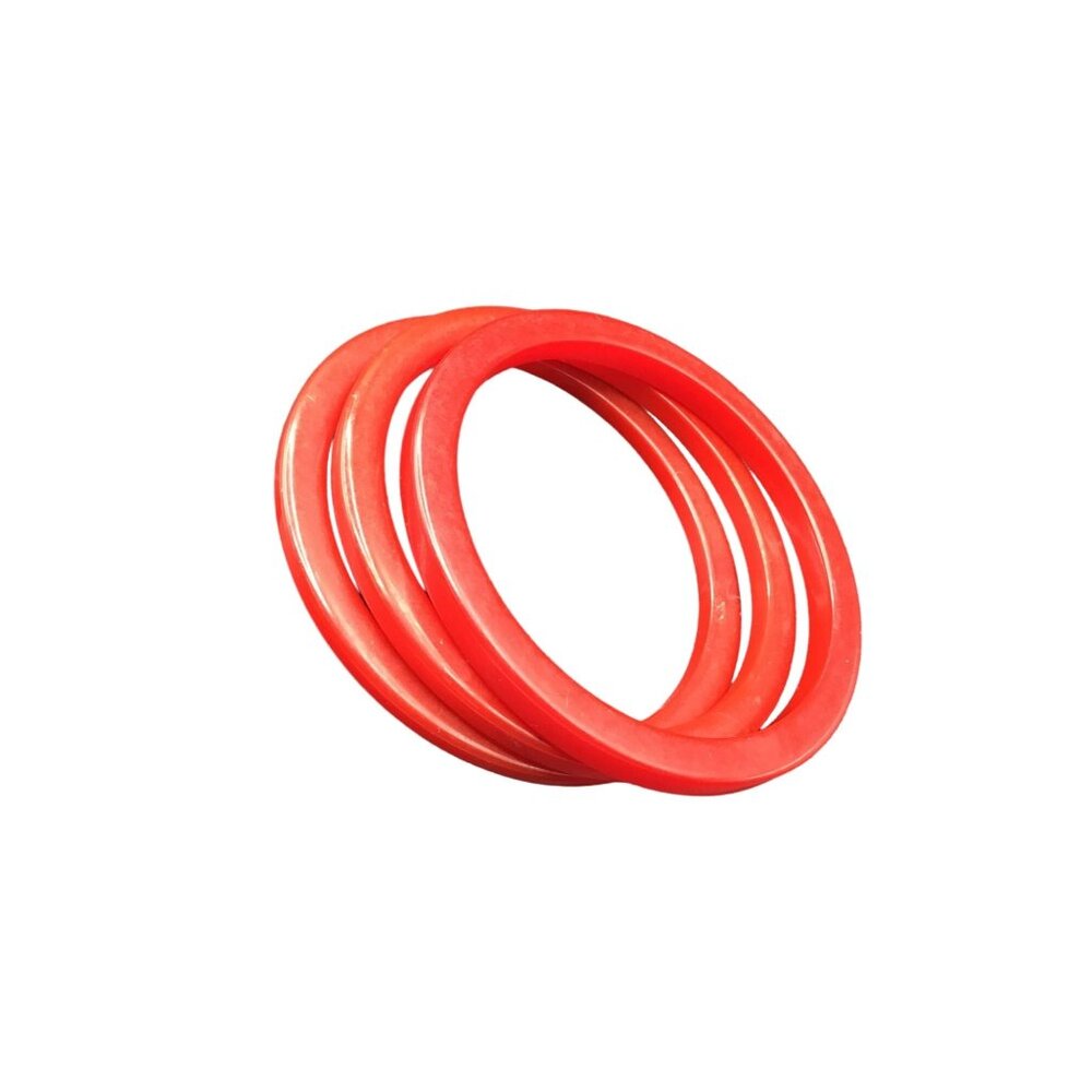 Vintage Red Color Stacking Bracelets Bakelite Graduated Bangles Set of 3